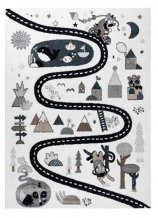 Dětský kusový koberec Fun Route Street animals cream