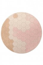 Dětský kusový koberec Honeycomb Rose kruh