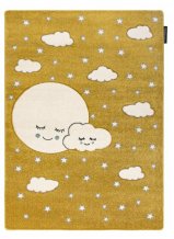 Dětský kusový koberec Petit Moon with clouds gold