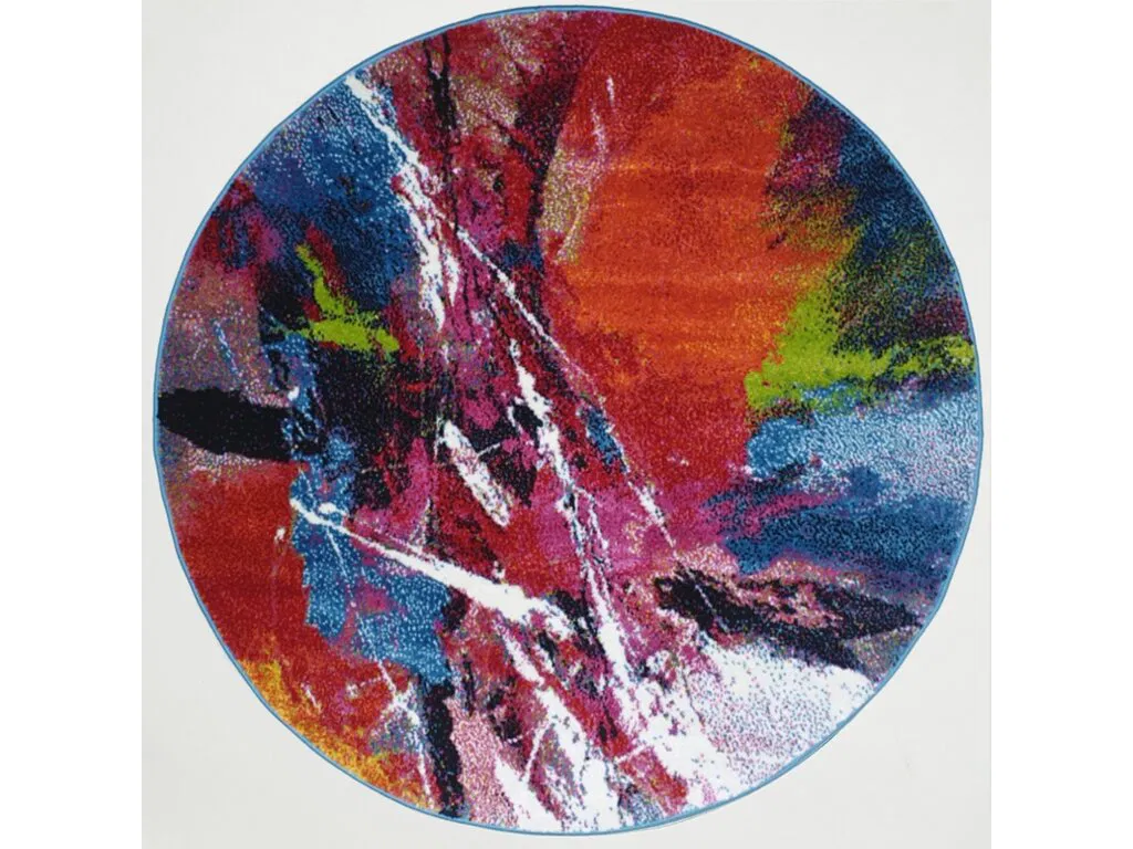 Kusový koberec Fantasy - kruh / 559-13 Blue-white