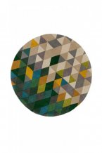 Ručně všívaný kusový koberec Illusion Prism Green/Multi kruh Ručně všívaný kusový koberec Illusion Prism Green/Multi kruh